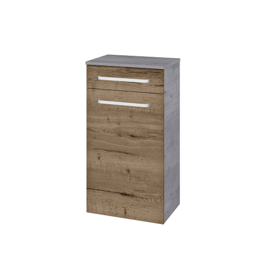 Nízká skříňka DOS SNDZ 50  - D01 Beton - Úchytka T01 - D21 Tobacco - Levé