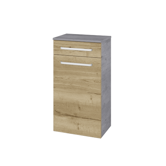 Nízká skříňka DOS SNDZ 50  - D01 Beton - Úchytka T01 - D26 Ontario - Levé