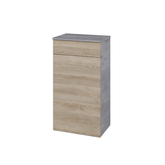 Nízká skříňka DOS SNDZ 50  - D01 Beton - Úchytka T00 (bez úchytky) - D17 Colorado - Levé