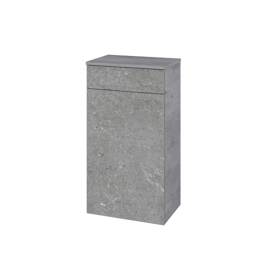 Nízká skříňka DOS SNDZ 50  - D01 Beton - Úchytka T00 (bez úchytky) - D20 Galaxy - Levé
