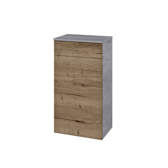 Nízká skříňka DOS SNDZ 50  - D01 Beton - Úchytka T00 (bez úchytky) - D21 Tobacco - Levé
