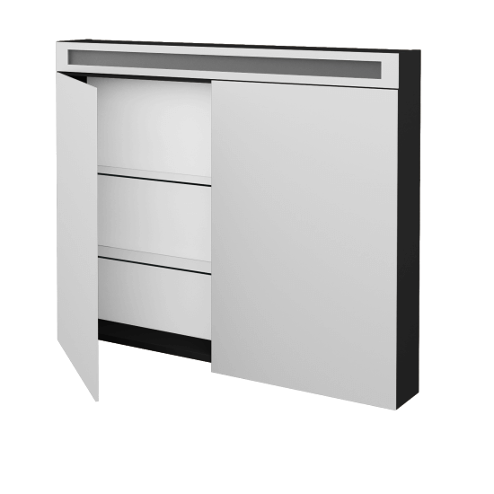 Badezimmer Spiegelschrank NEXT GA2O 100  - L03 Grau Metallic Lack Hochglanz