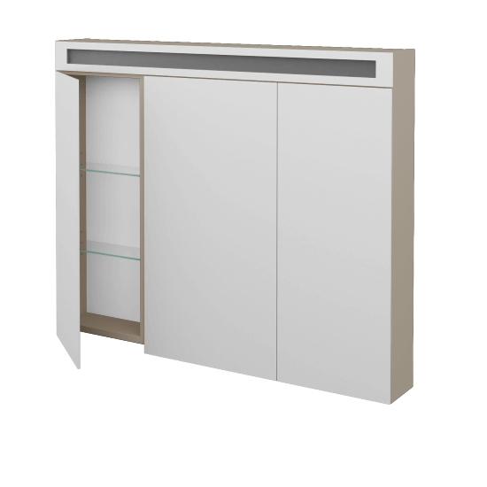 Spiegelschrank NEXT GA3O 100  - L04 Taupe Lack Hochglanz