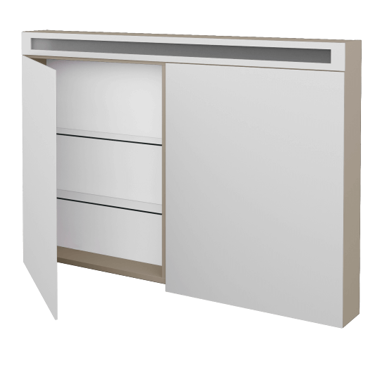 Spiegelschrank NEXT GA2O 120  - L04 Taupe Lack Hochglanz