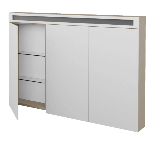 Spiegelschrank NEXT GA3O 120  - L04 Taupe Lack Hochglanz