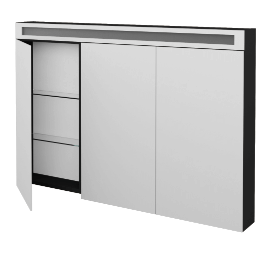 Spiegelschrank NEXT GA3O 120  - L03 Grau Metallic Lack Hochglanz