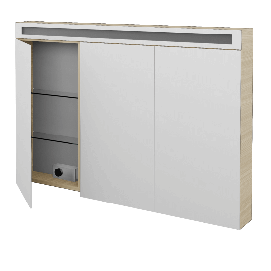 Badezimmer Spiegelschrank ORO GA3OE 120  - D04 Eiche