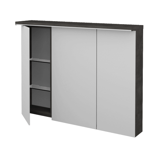 Spiegelschrank LINEA GA3OE 100  - D16 Dark Beton