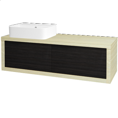 Koupelnová skříňka STORM SZZ2 120 (umyvadlo Joy 2)  - D04 Dub - D14 Basalt - Levé