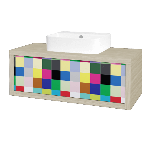 Umyvadlová skříňka STORM SZZ 100 (umyvadlo Joy 3)  - D04 Dub - Individuální odstín dle RAL/NCS