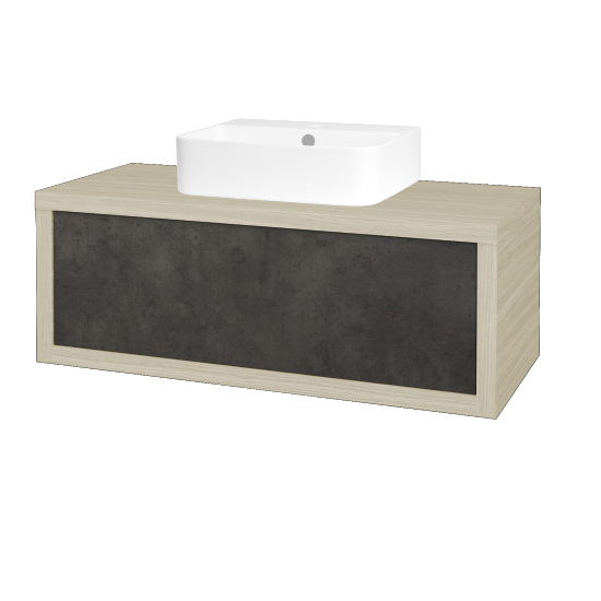 Badezimmerschrank MOVE SZZ 100 (Waschtisch Joy 3)  - D04 Eiche - D16 Dark Beton