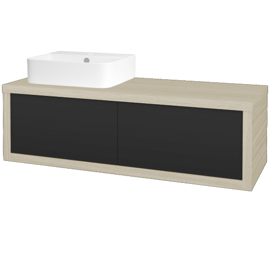 Umyvadlová skříňka STORM SZZ2 120 (umyvadlo Joy 3)  - D04 Dub - N03 Graphite - Levé