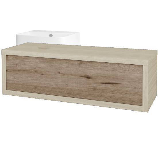 Umyvadlová skříňka STORM SZZ2 120 (umyvadlo Joy 3)  - D04 Dub - D23 Herkules - Levé