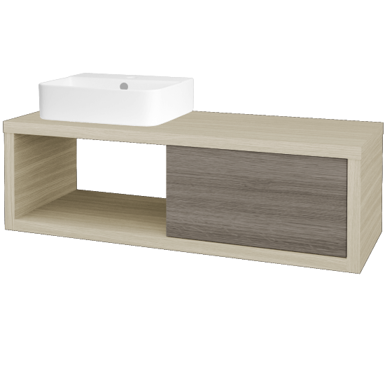 Badezimmerschrank MOVE SZZO 120 (Waschtisch Joy 3)  - D04 Eiche - D03 Cafe - Links