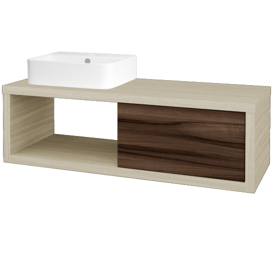 Badezimmerschrank MOVE SZZO 120 (Waschtisch Joy 3)  - D04 Eiche - D06 Nussbaum - Links