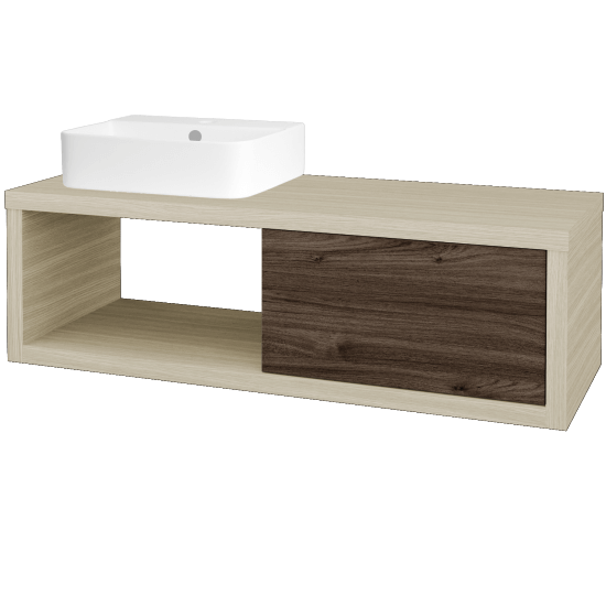 Umyvadlová skříňka STORM SZZO 120 (umyvadlo Joy 3)  - D04 Dub - D25 Teak - Levé