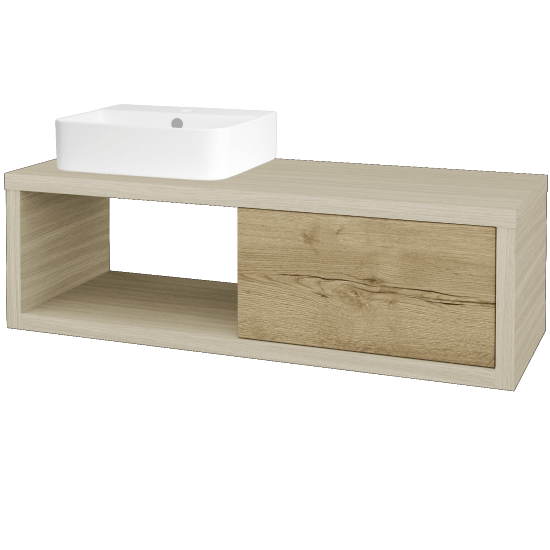 Umyvadlová skříňka STORM SZZO 120 (umyvadlo Joy 3)  - D04 Dub - D26 Ontario - Levé