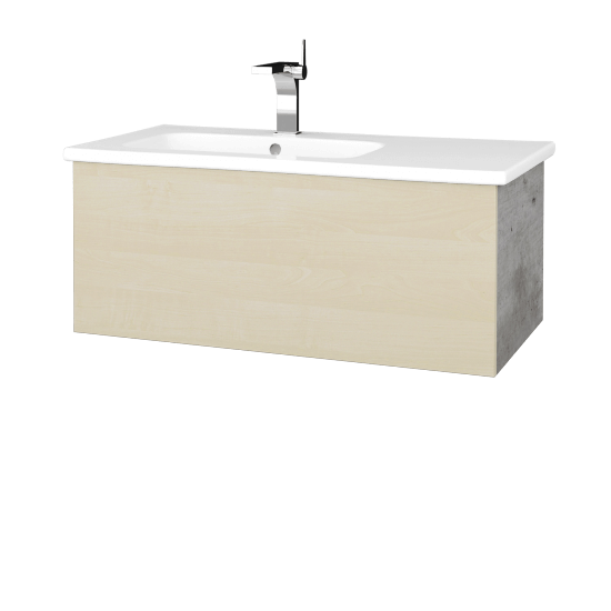 Koupelnová skříňka  VARIANTE SZZ 90 (umyvadlo Euphoria)  - D01 Beton - D02 Bříza