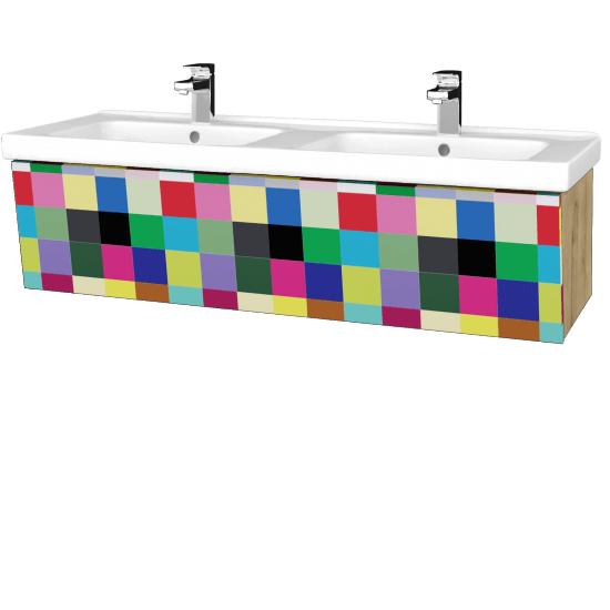 Koupelnová skříňka INVENCE SZZ 125 (dvojumyvadlo Harmonia)  - D09 Arlington - Individuální odstín dle RAL/NCS