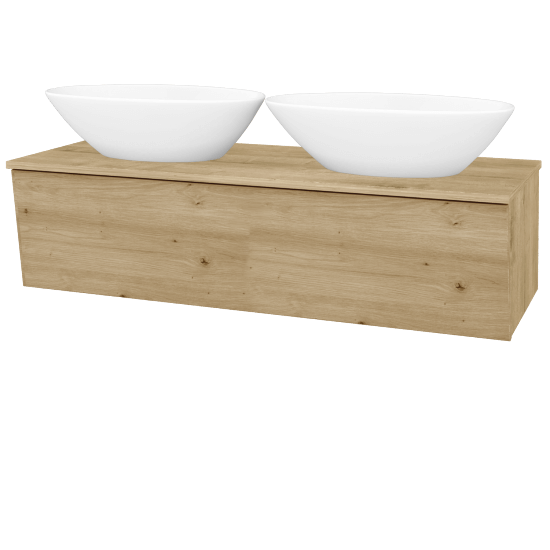 Koupelnová skříňka INVENCE SZZ 125 (2 umyvadla Triumph)  - D09 Arlington - D22 Karamel - Ne