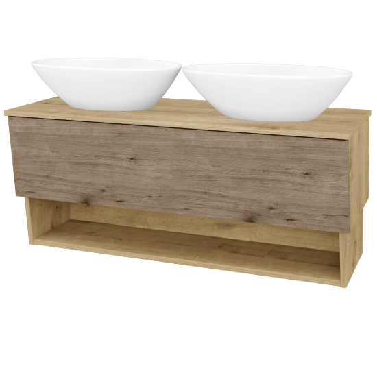 Koupelnová skříňka INVENCE SZZO 125 (2 umyvadla Triumph)  - D09 Arlington - D23 Herkules - Ne