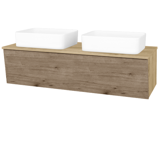 Koupelnová skříňka INVENCE SZZ 125 (2 umyvadla Joy)  - D09 Arlington - D23 Herkules - Ne