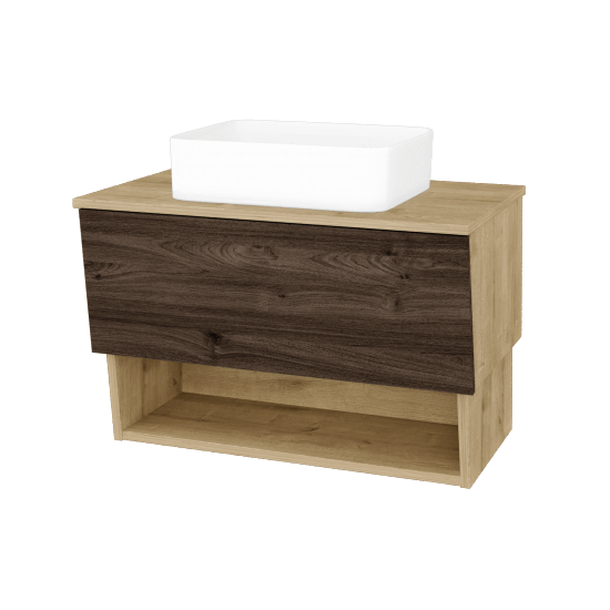 Koupelnová skříňka INVENCE SZZO 80 (umyvadlo Joy)  - D09 Arlington - D25 Teak - Ne