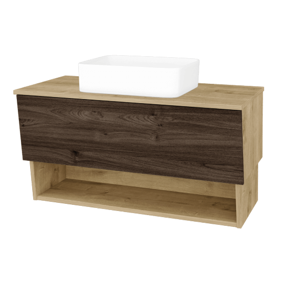 Koupelnová skříňka INVENCE SZZO 100 (umyvadlo Joy)  - D09 Arlington - D25 Teak - Ne