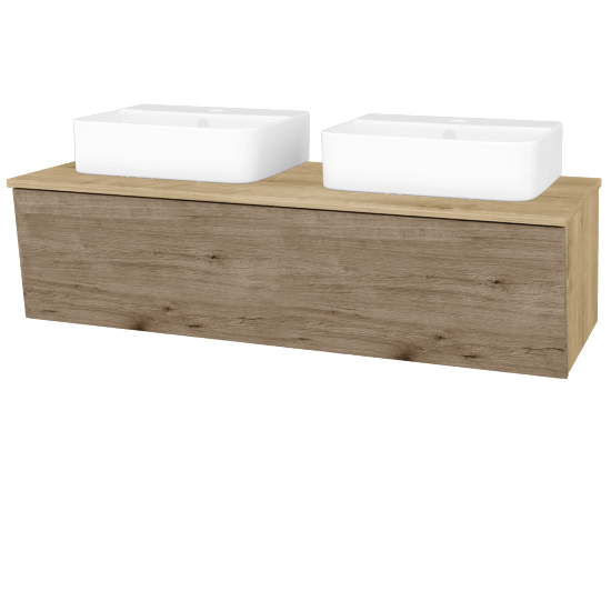 Koupelnová skříňka INVENCE SZZ 125 (2 umyvadla Joy 3)  - D09 Arlington - D23 Herkules - Ne