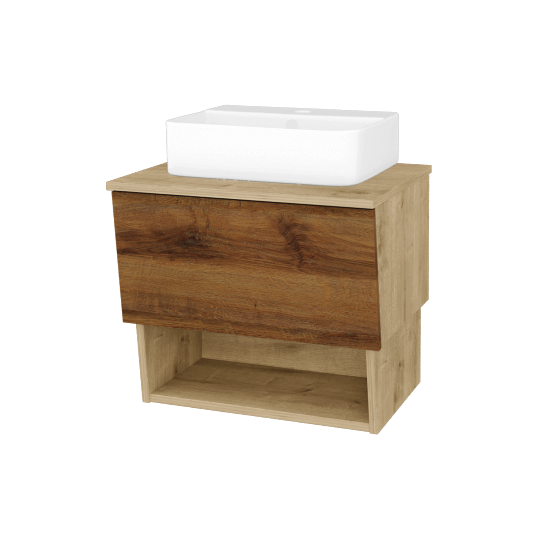 Koupelnová skříňka INVENCE SZZO 65 (umyvadlo Joy 3)  - D09 Arlington - D27 Cognac - Ne