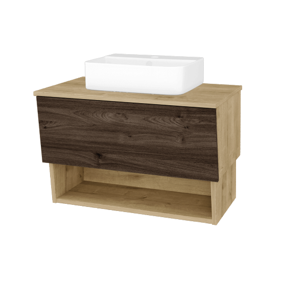 Koupelnová skříňka INVENCE SZZO 80 (umyvadlo Joy 3)  - D09 Arlington - D25 Teak - Ne