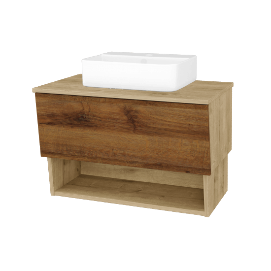 Koupelnová skříňka INVENCE SZZO 80 (umyvadlo Joy 3)  - D09 Arlington - D27 Cognac - Ne