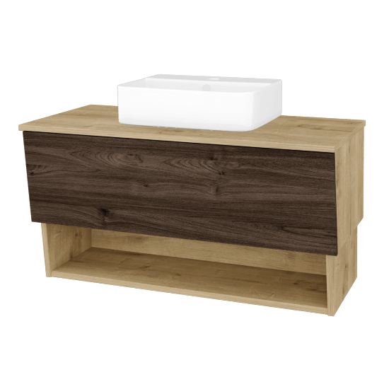 Koupelnová skříňka INVENCE SZZO 100 (umyvadlo Joy 3)  - D09 Arlington - D25 Teak - Ne