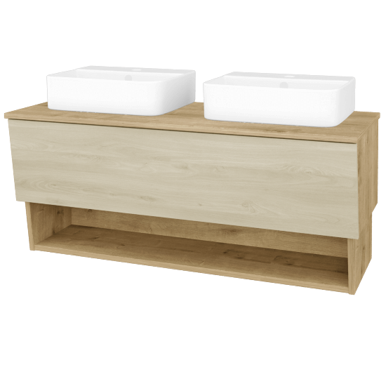 Koupelnová skříňka INVENCE SZZO 125 (2 umyvadla Joy 3)  - D09 Arlington - D24 Ohio - Ne