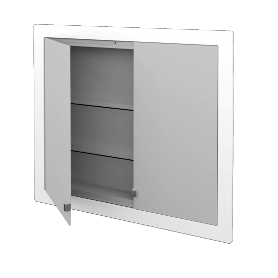 Dvoudveřová galerka GRID GA2NOE 90  - M01 Bílá mat
