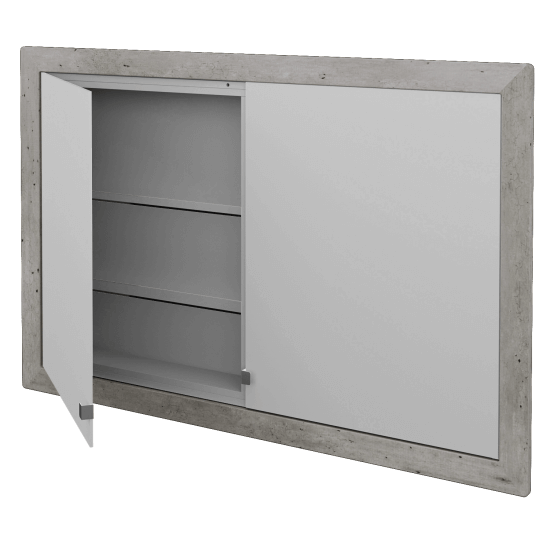 Einbaubarer Spiegelschrank WALL-IN GA2OE 120  - L04 Taupe Lack Hochglanz