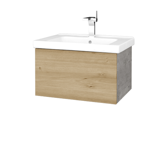 Umyvadlová skříňka VARIANTE SZZ 65 (umyvadlo Harmonia)  - D01 Beton - D22 Karamel