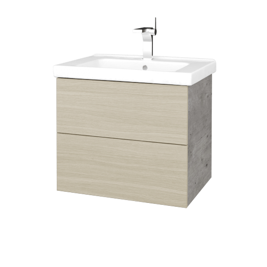 Umyvadlová skříňka VARIANTE SZZ2 65 (umyvadlo Harmonia)  - D01 Beton - D04 Dub