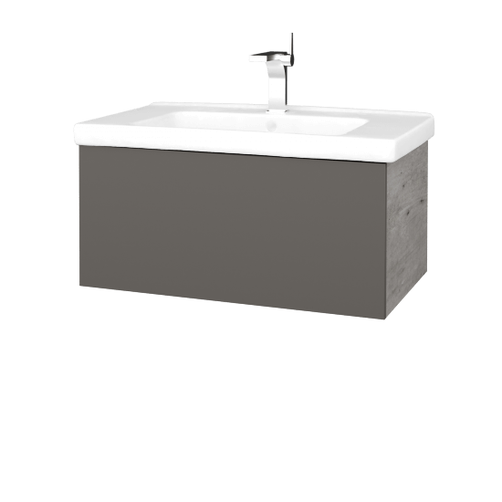 Umyvadlová skříňka VARIANTE SZZ 80 (umyvadlo Harmonia)  - D01 Beton - N06 Lava