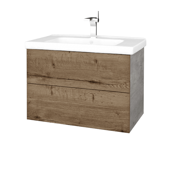 Umyvadlová skříňka VARIANTE SZZ2 80 (umyvadlo Harmonia)  - D01 Beton - D21 Tobacco