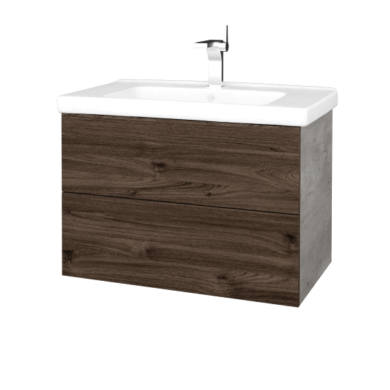 Umyvadlová skříňka VARIANTE SZZ2 80 (umyvadlo Harmonia)  - D01 Beton - D25 Teak