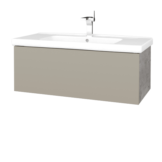 Umyvadlová skříňka VARIANTE SZZ 100 (umyvadlo Harmonia)  - D01 Beton - M05 Béžová mat