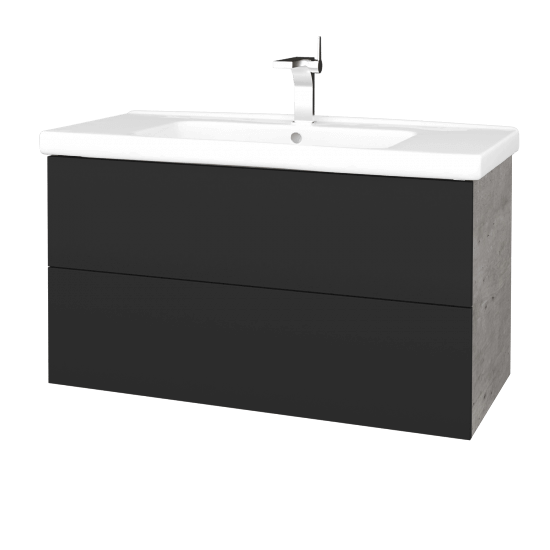 Umyvadlová skříňka VARIANTE SZZ2 100 (umyvadlo Harmonia)  - D01 Beton - N03 Graphite