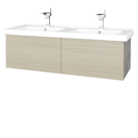 Umyvadlová skříňka VARIANTE SZZ2 125 (umyvadlo Harmonia)  - D01 Beton - D04 Dub