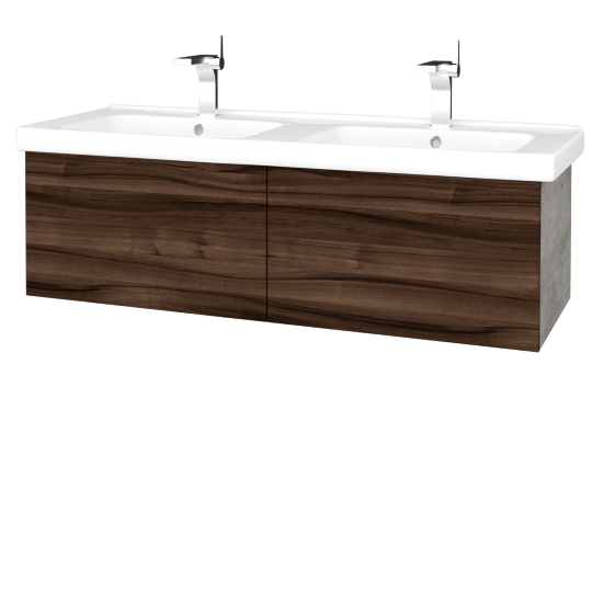 Umyvadlová skříňka VARIANTE SZZ2 125 (umyvadlo Harmonia)  - D01 Beton - D06 Ořech