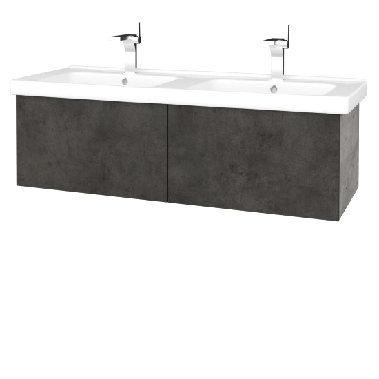 Umyvadlová skříňka VARIANTE SZZ2 125 (umyvadlo Harmonia)  - D01 Beton - D16 Beton tmavý