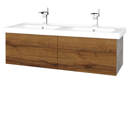 Umyvadlová skříňka VARIANTE SZZ2 125 (umyvadlo Harmonia)  - D01 Beton - D27 Cognac