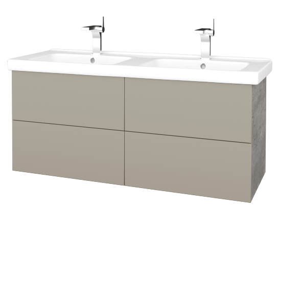 Umyvadlová skříňka VARIANTE SZZ4 125 (umyvadlo Harmonia)  - D01 Beton - M05 Béžová mat