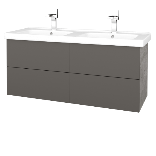 Umyvadlová skříňka VARIANTE SZZ4 125 (umyvadlo Harmonia)  - D01 Beton - N06 Lava