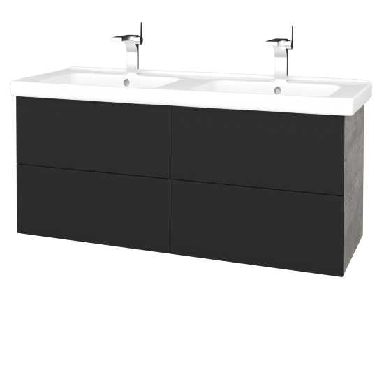 Umyvadlová skříňka VARIANTE SZZ4 125 (umyvadlo Harmonia)  - D01 Beton - N03 Graphite
